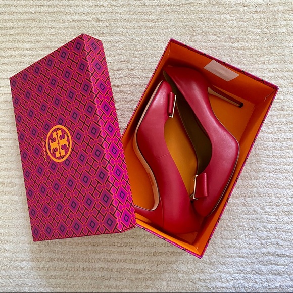 NWT Tory Burch Chase pink leather pumps - Picture 6 of 14